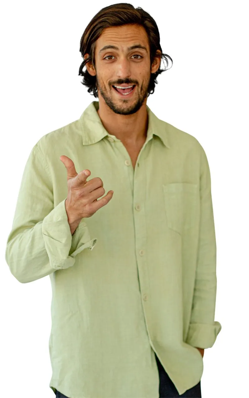 100% Hemp Men's Long Sleeve Button Down Shirt