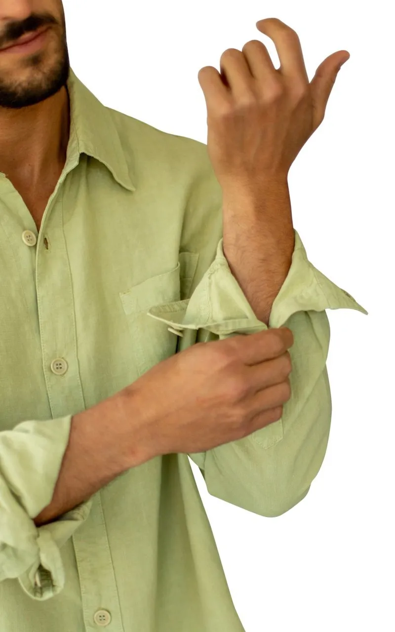 100% Hemp Men's Long Sleeve Button Down Shirt