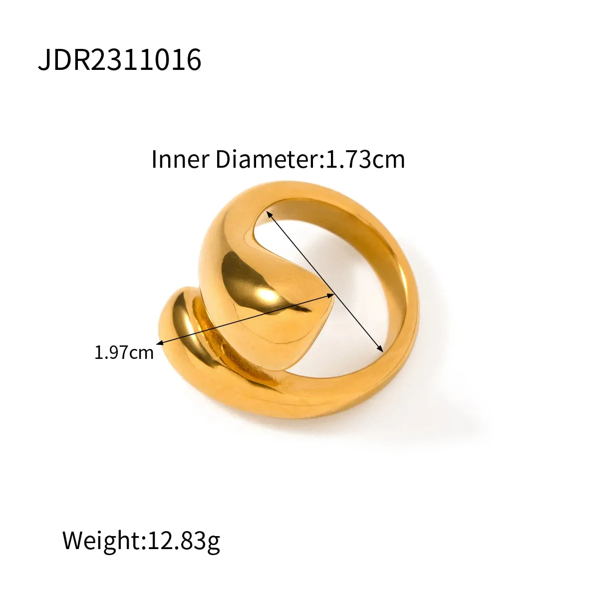 18K Gold Plated Chic Stainless Steel Ring