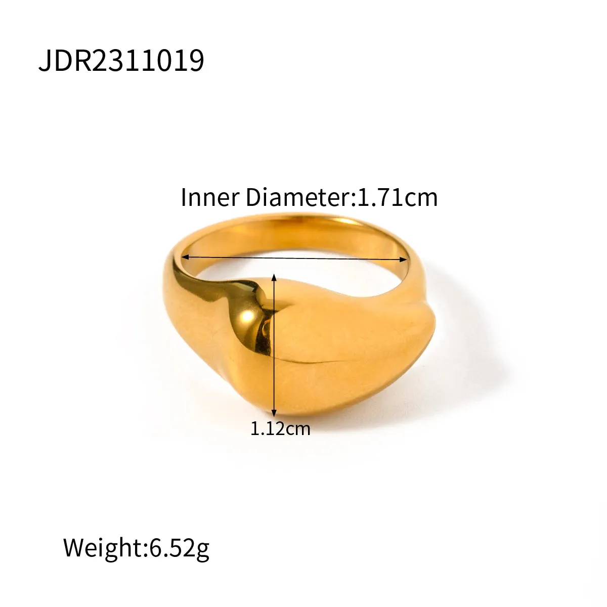 18K Gold Plated Chic Stainless Steel Ring