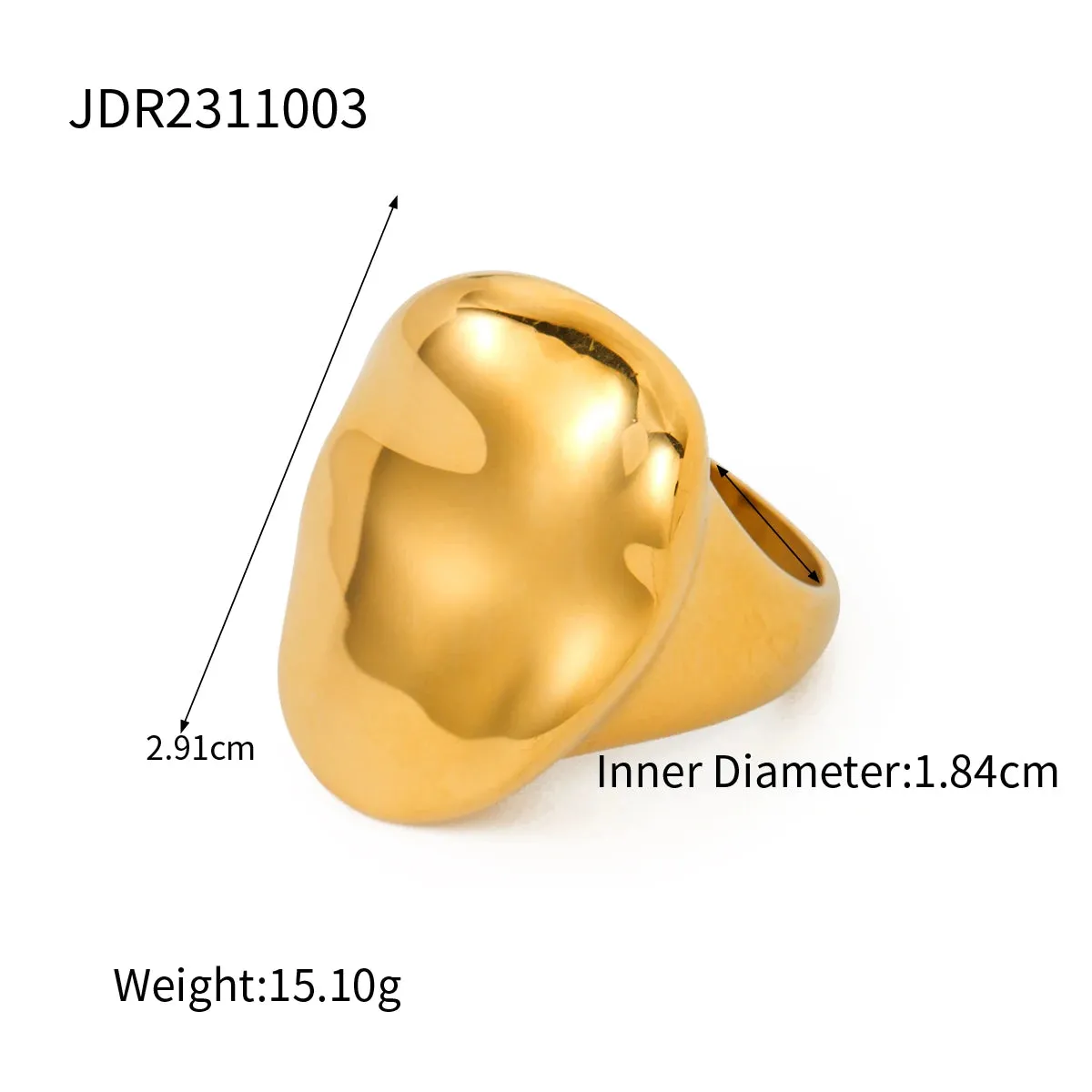 18K Gold Plated Chic Stainless Steel Ring