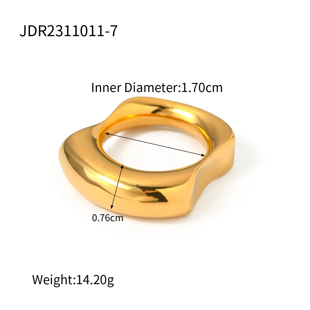 18K Gold Plated Chic Stainless Steel Ring