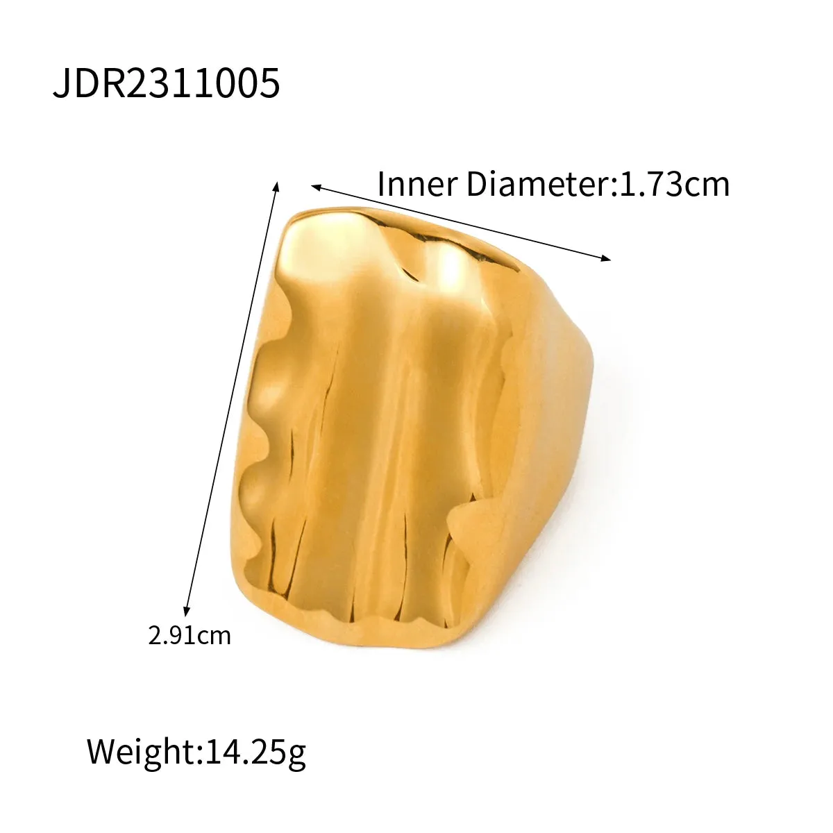 18K Gold Plated Chic Stainless Steel Ring
