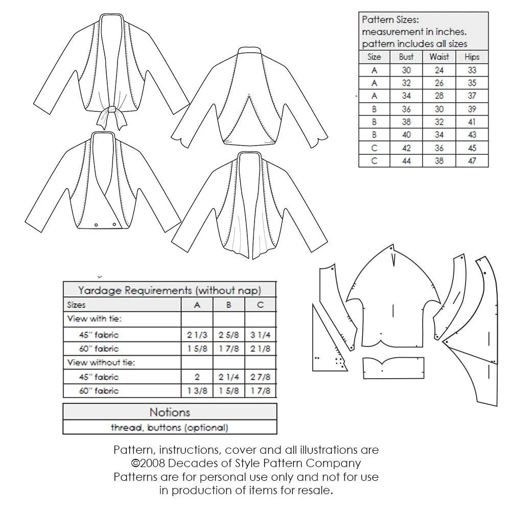 #3006    1930s Lily Jacket