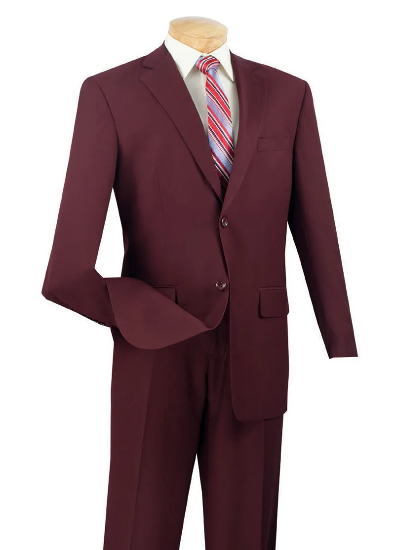 (42L, 44L, 44S) Regular Fit 2 Piece Burgundy Suit