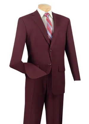 (42L, 44L, 44S) Regular Fit 2 Piece Burgundy Suit