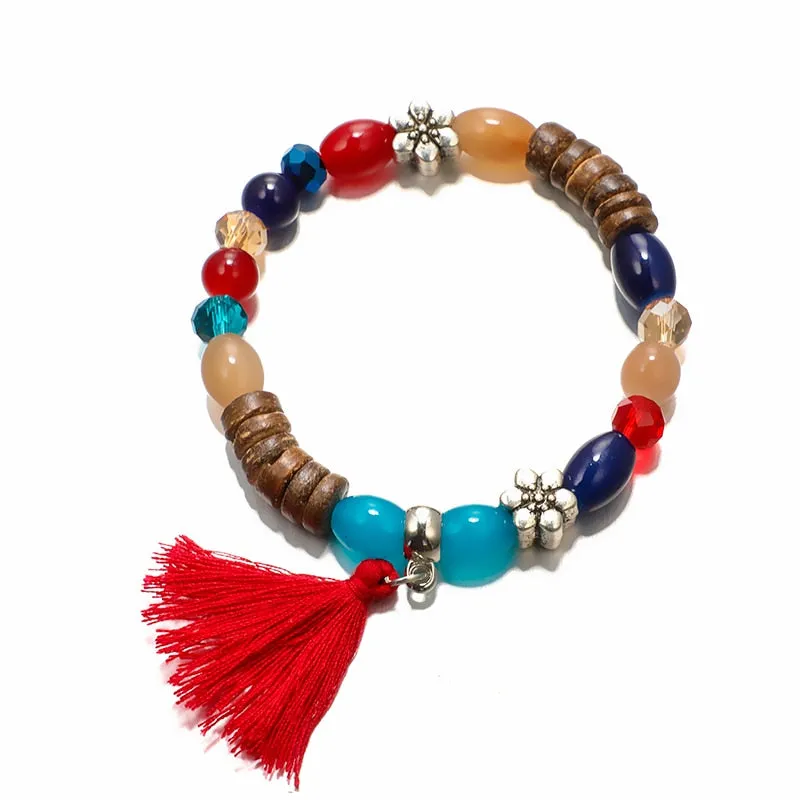 4pcs Bohemian Wing Tassel Bracelet Set