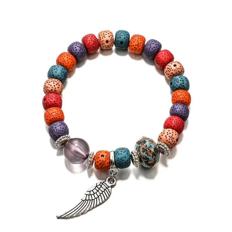4pcs Bohemian Wing Tassel Bracelet Set