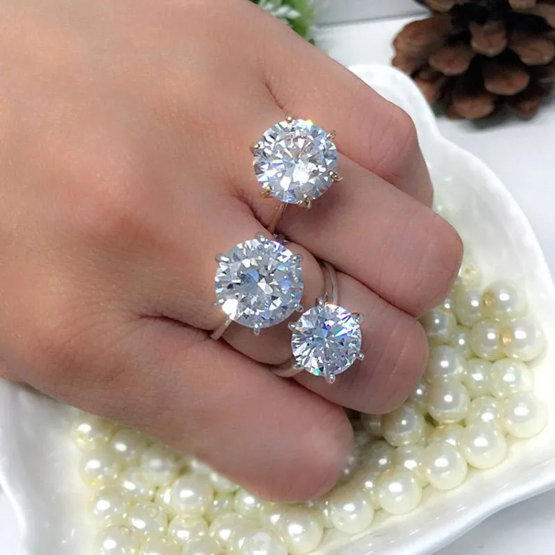 5 Carat Diamond Bride Ring Silver Promise Women Wedding Jewelry