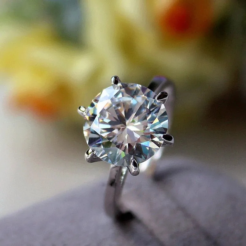 5 Carat Diamond Bride Ring Silver Promise Women Wedding Jewelry
