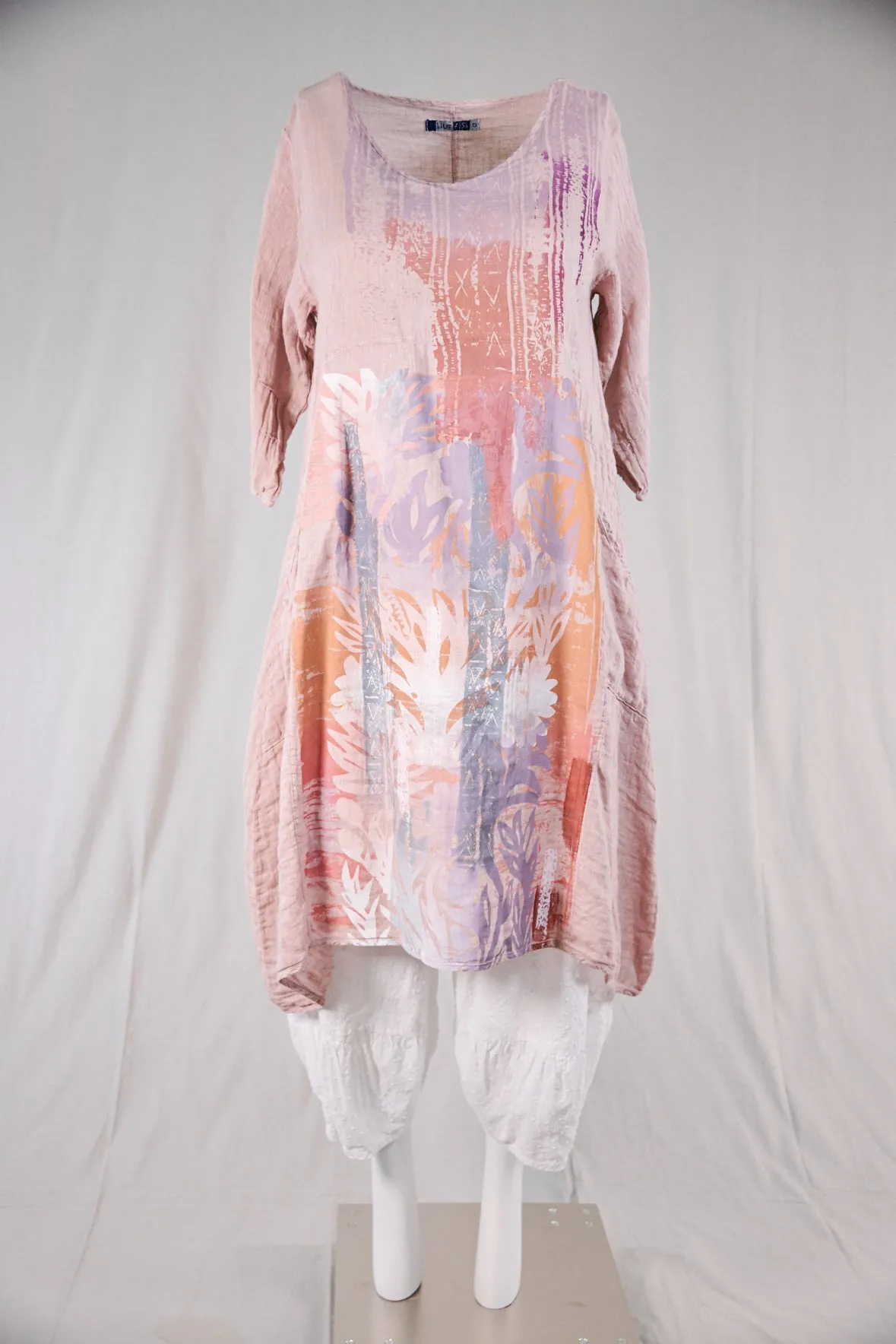 7114 Wave Dress Natural Pink-P