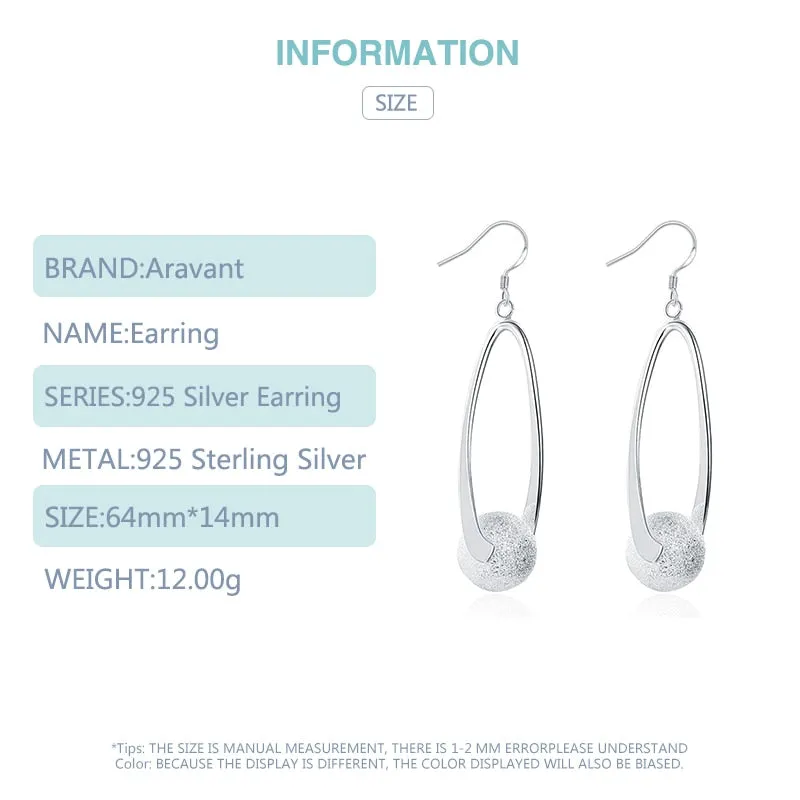 925 Sterling Silver Geometric Drop Earrings
