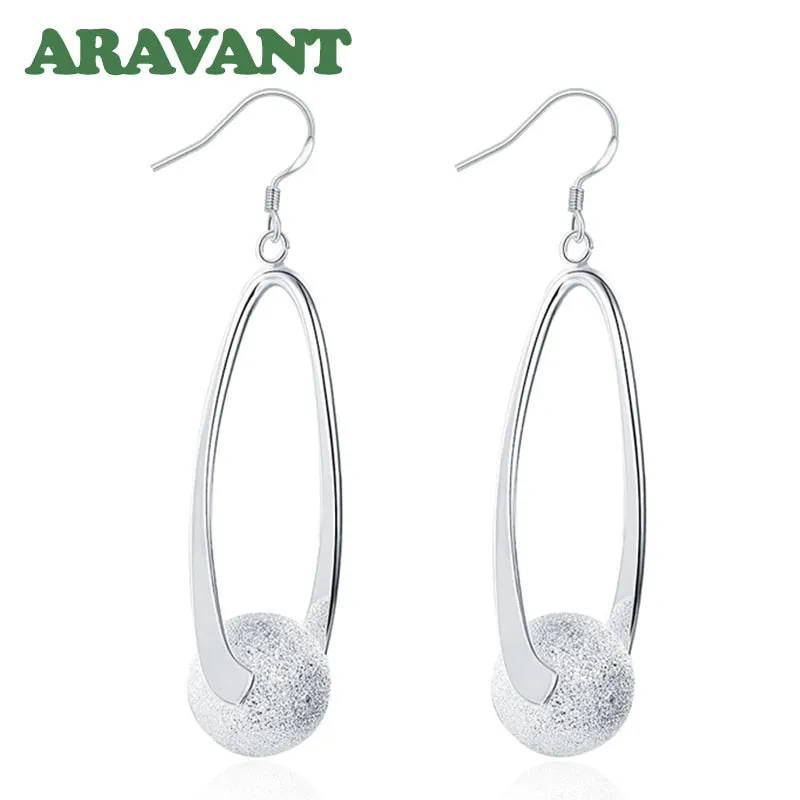 925 Sterling Silver Geometric Drop Earrings