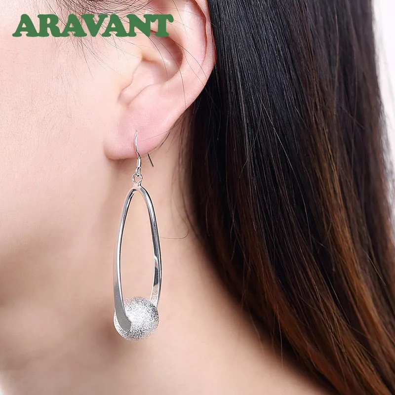 925 Sterling Silver Geometric Drop Earrings