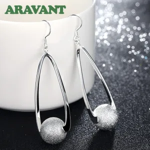 925 Sterling Silver Geometric Drop Earrings