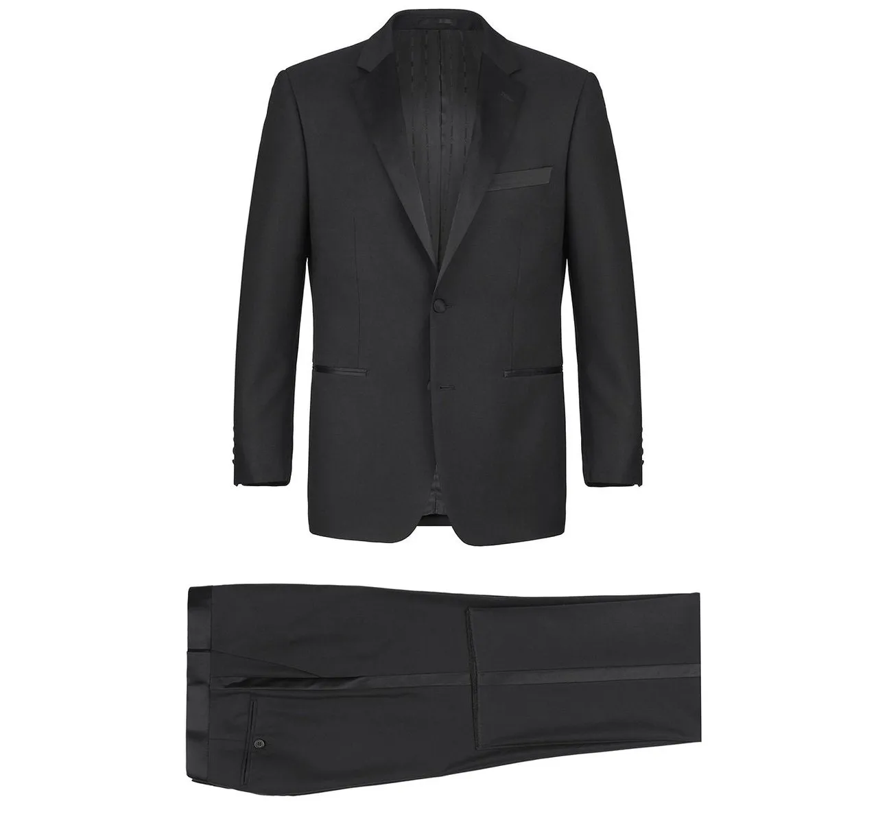 Alessandro Vitello by Renoir Satin Classic Fit Notched Lapel 2-Piece Tuxedo Suit RI201-1