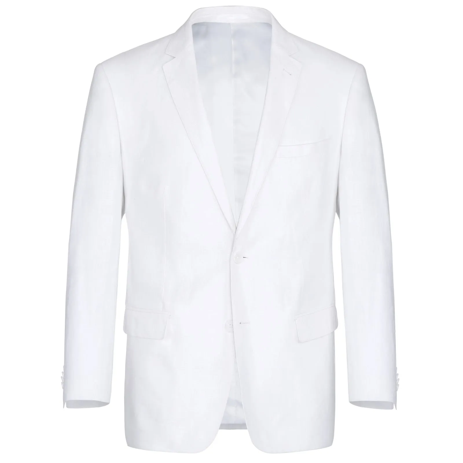 Alessandro Vitello by Renoir White Classic Fit Notch Lapels Solid Linen Suit 601-20
