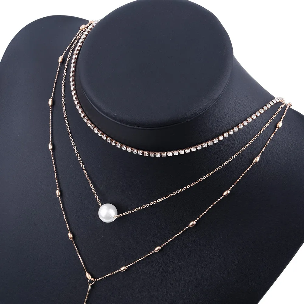 Alexa's Lingerie | Multi Layer Choker Necklace Pendant Fashion Jewelry