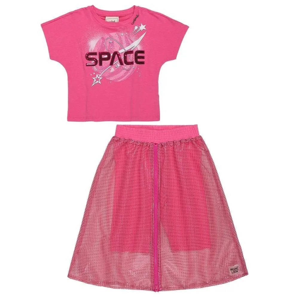 AMIME - Anime Space Skort Set- Pink