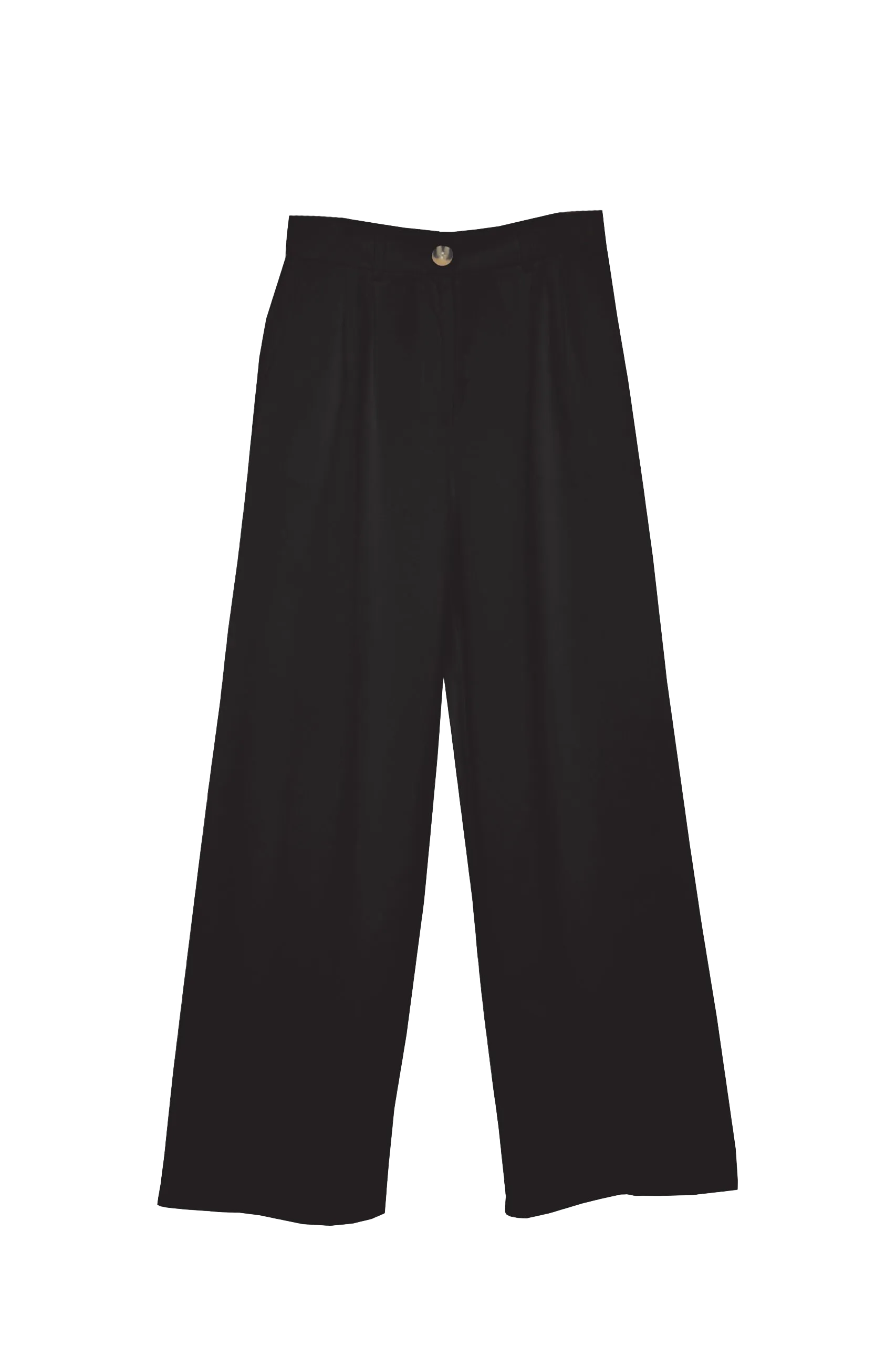 Antonia Wide Pleated Pants - Black