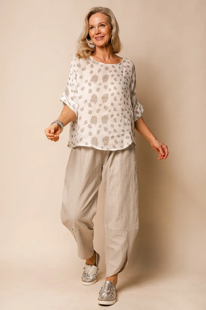 Avril Linen Top in Cream