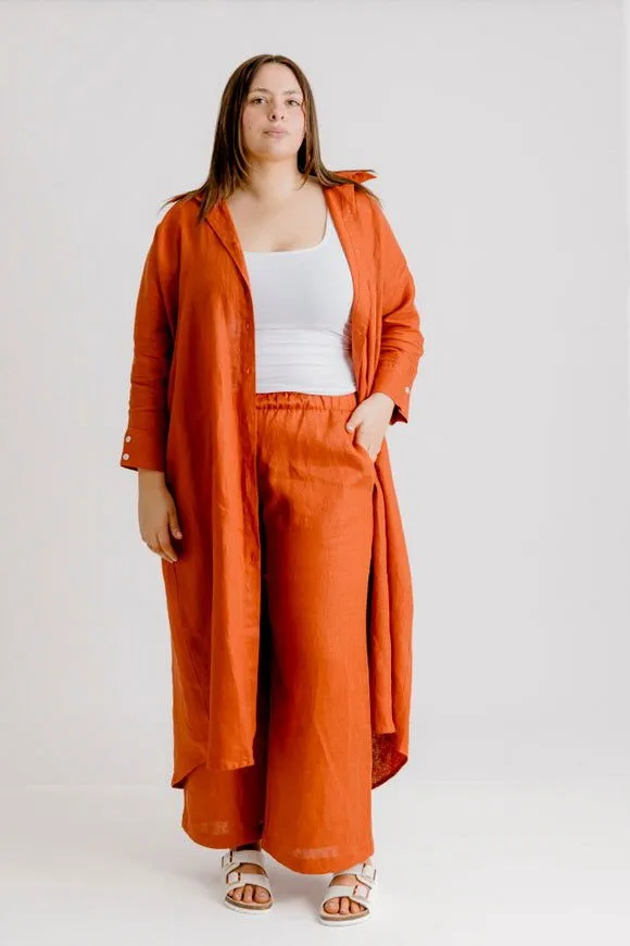 Bardot Linen Pant - Rust