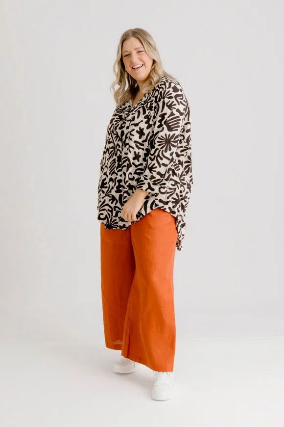 Bardot Linen Pant - Rust