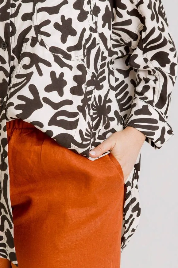 Bardot Linen Pant - Rust