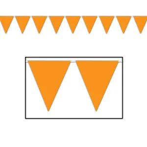 Beistle Orange Indoor/Outdoor Pennant Banner, 12 ft 11 in  x 12' (1/Pkg) Party Supply Decoration : General Occasion