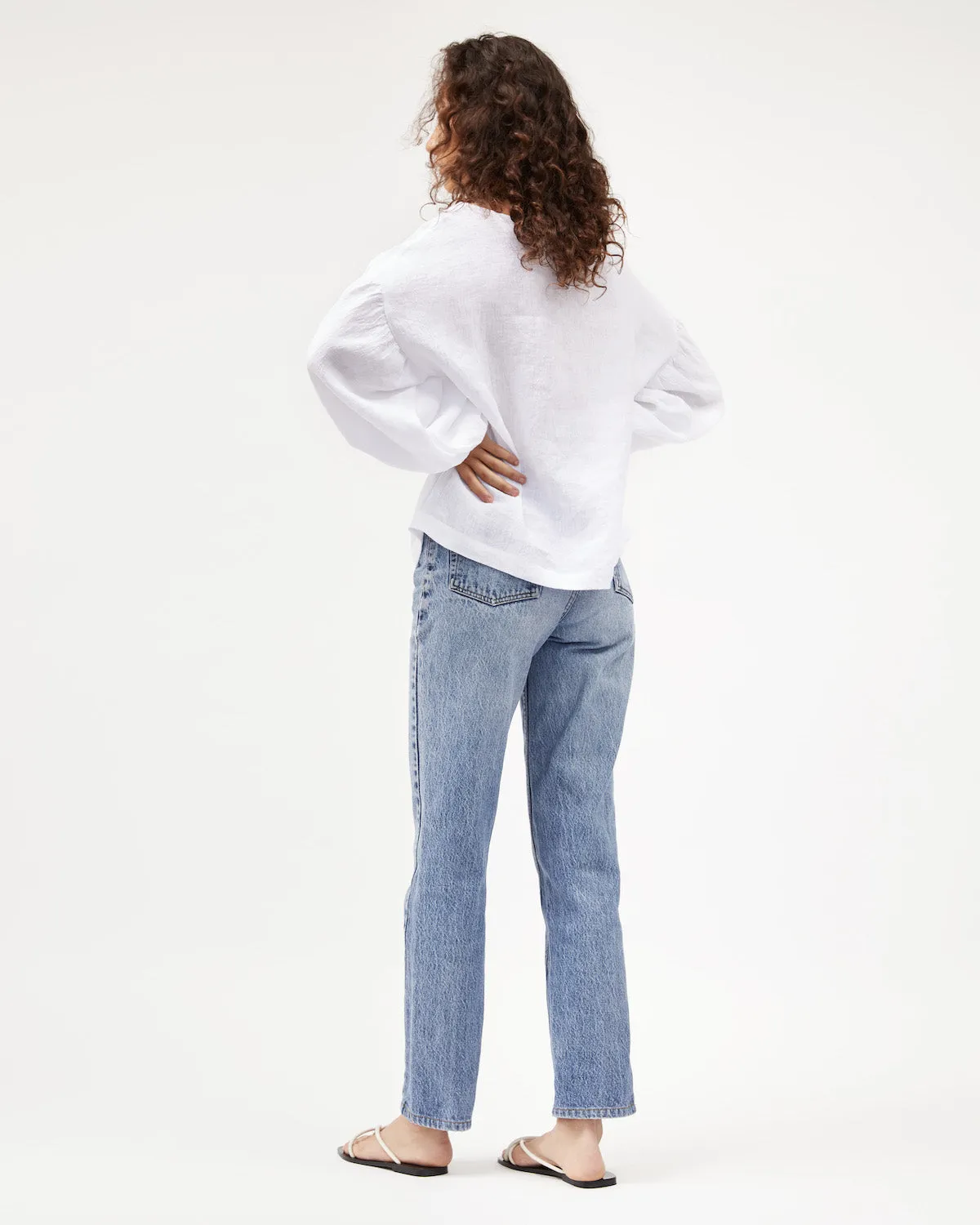 Bella Blouse | White Linen