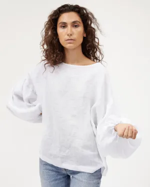 Bella Blouse | White Linen