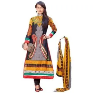 Black Cotton Dress Materials - rupa5405