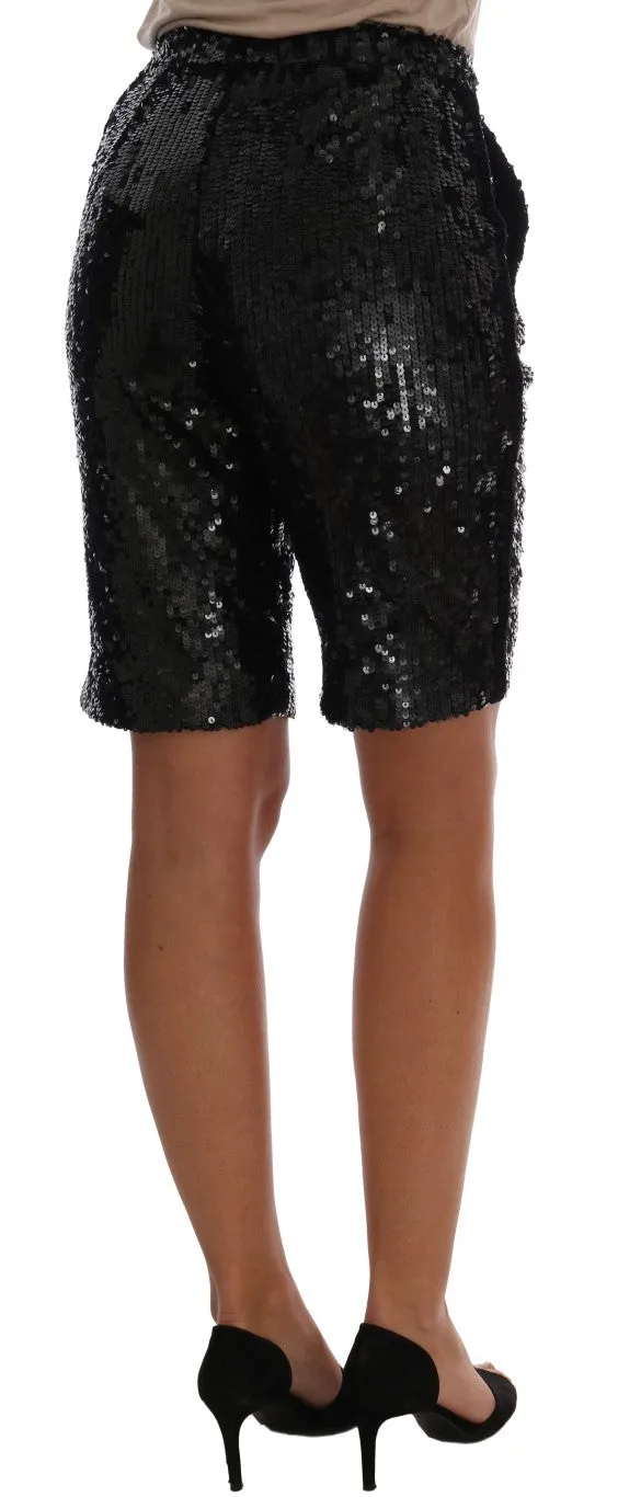 Black Sequined Fashion Shorts