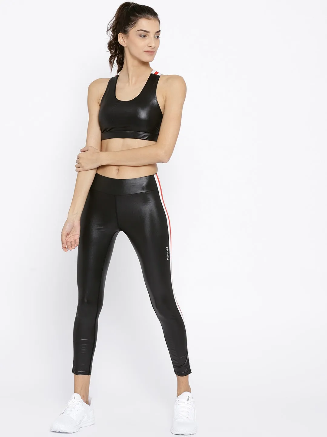 Black Solid Non-Wired Lightly Padded Coated Sports
