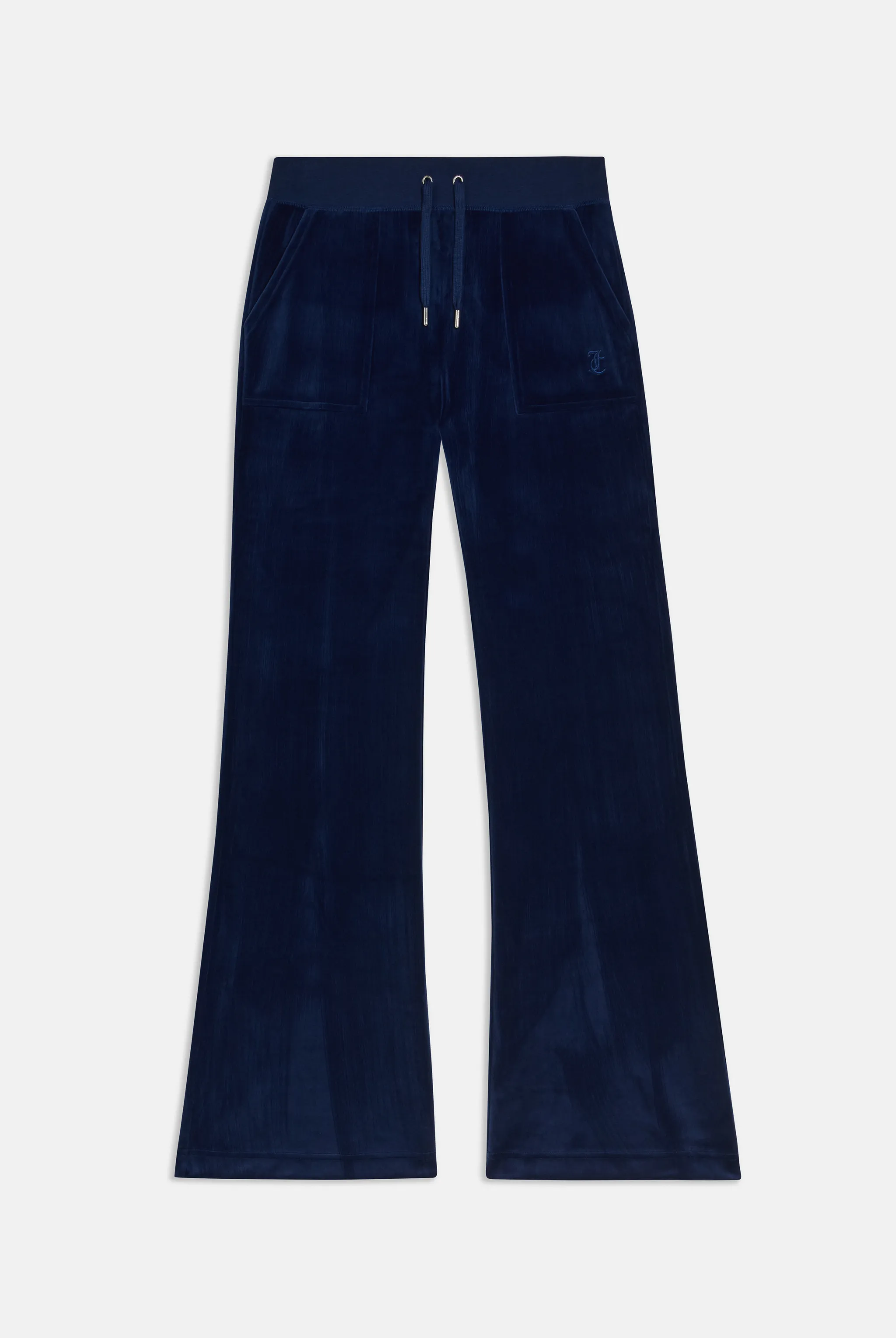 BLUE DEPTHS LOW RISE VELOUR TRACK PANTS