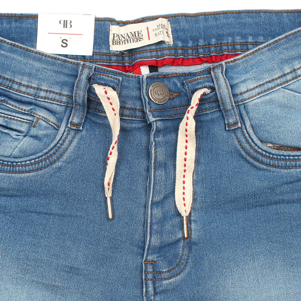 Blue Faded Denim Shorts
