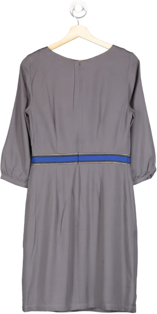 Boden Pewter Carla Embroidered detail Tunic Dress UK 10 L