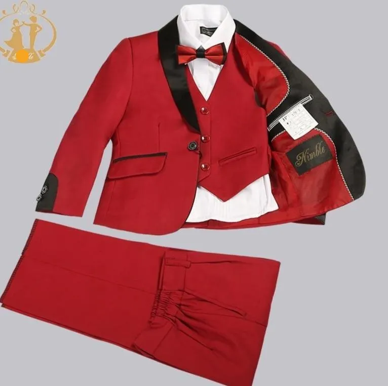 Boys 3pcs Classic Tuxedo Suits Blazer Vest Pants Sets