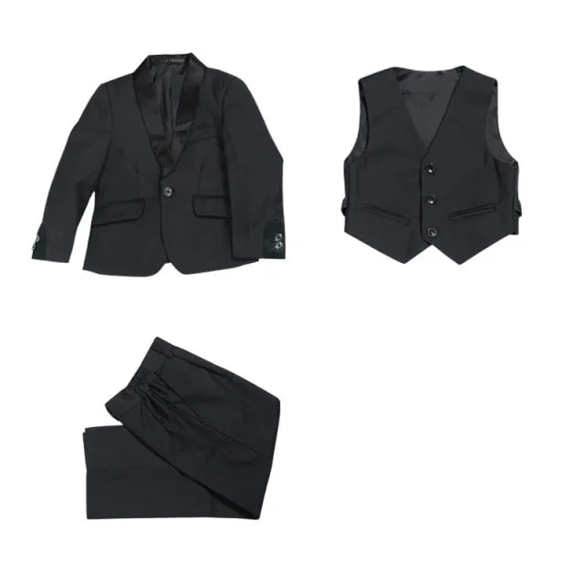Boys 3pcs Classic Tuxedo Suits Blazer Vest Pants Sets