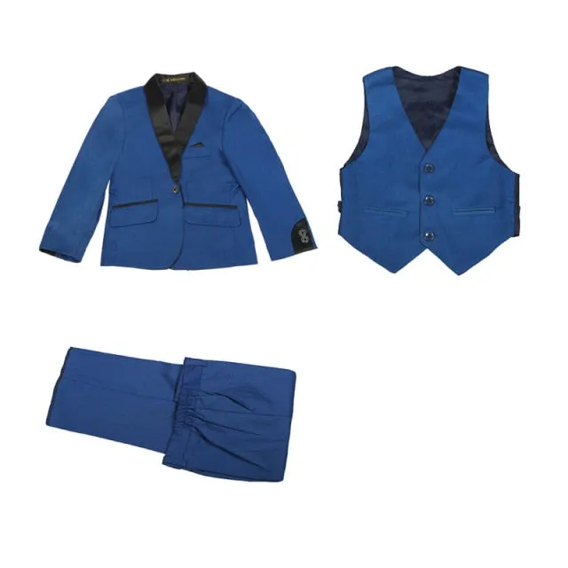 Boys 3pcs Classic Tuxedo Suits Blazer Vest Pants Sets