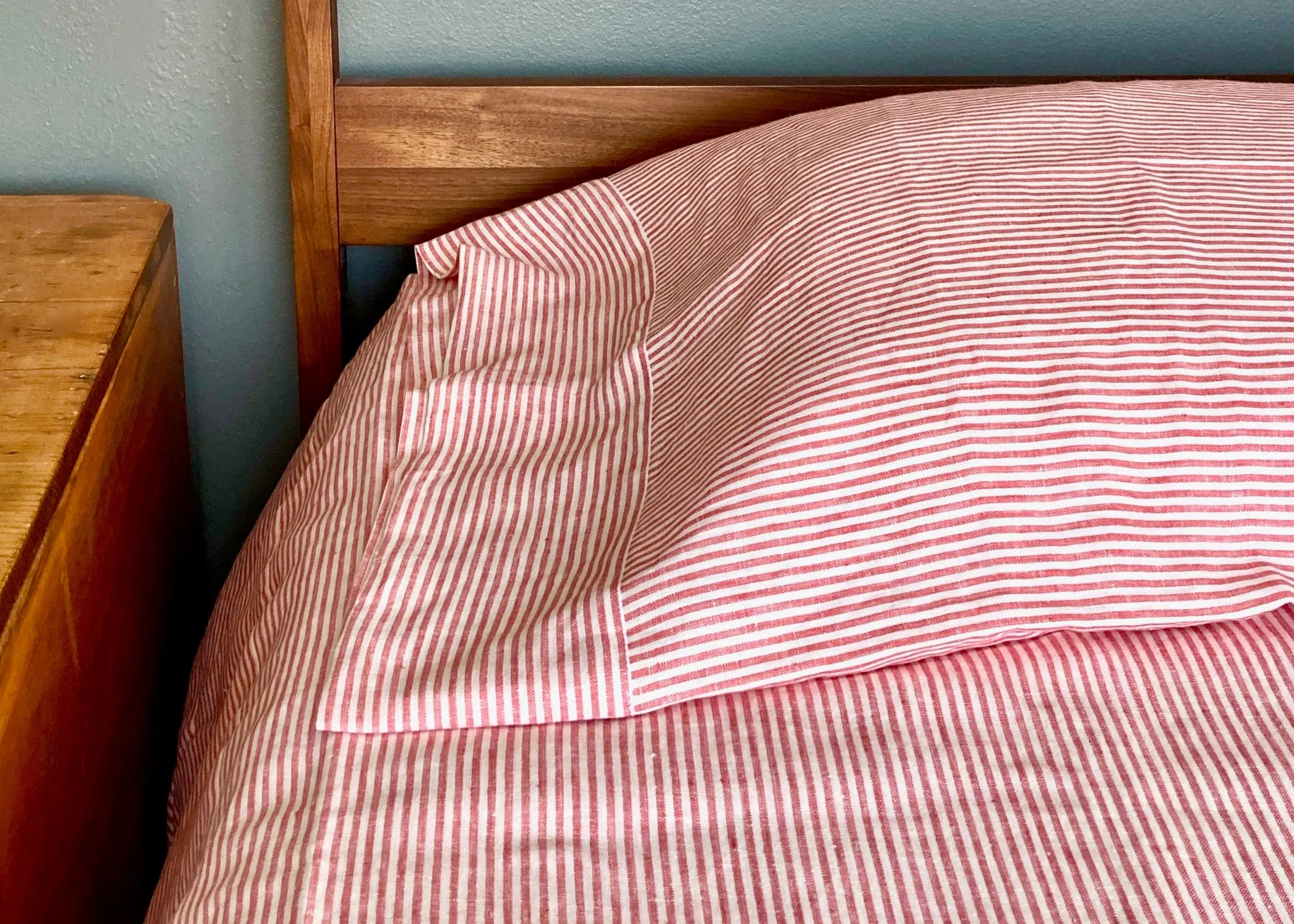 Breton Stripe Pillowcase Red