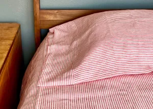 Breton Stripe Pillowcase Red