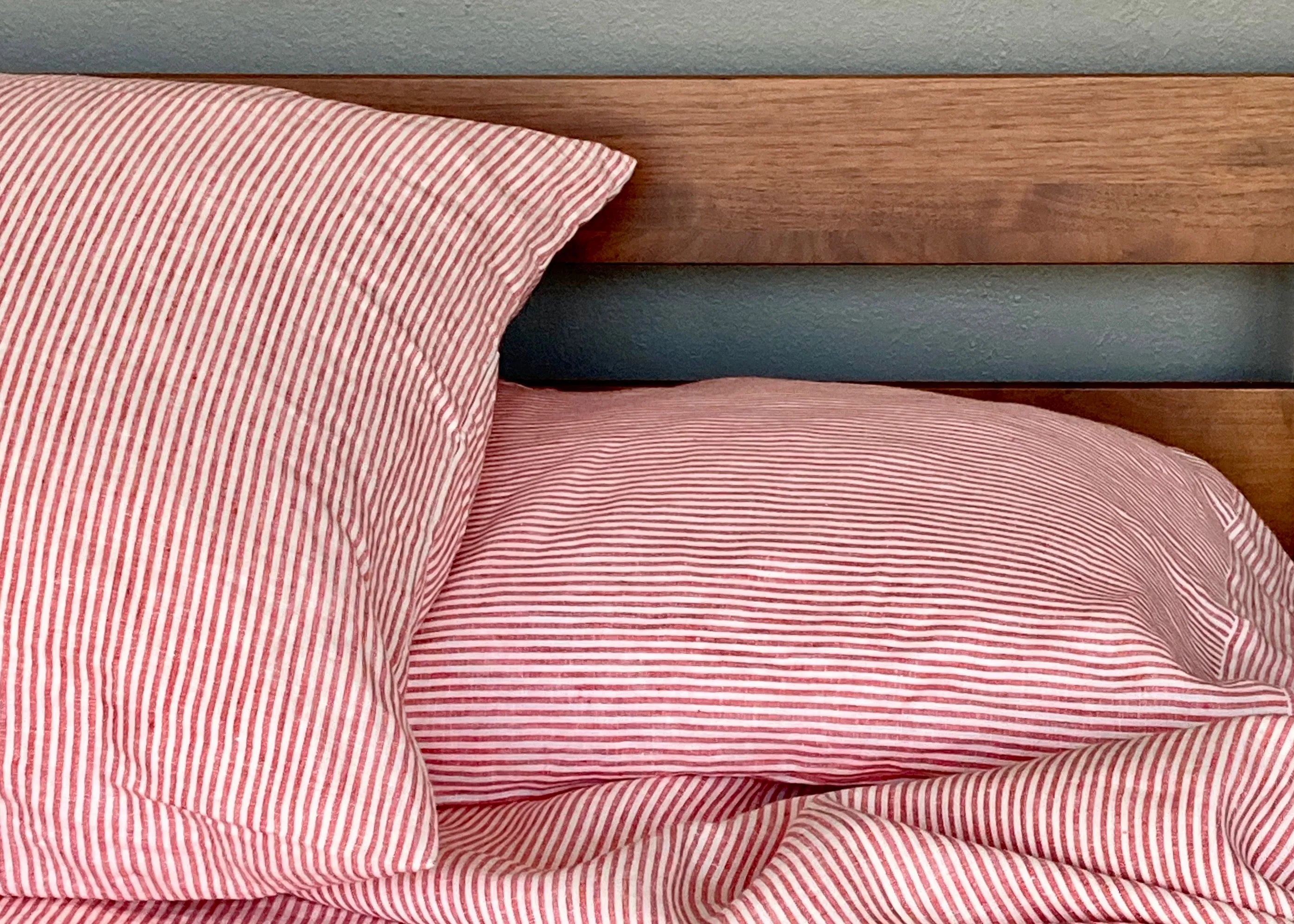 Breton Stripe Pillowcase Red