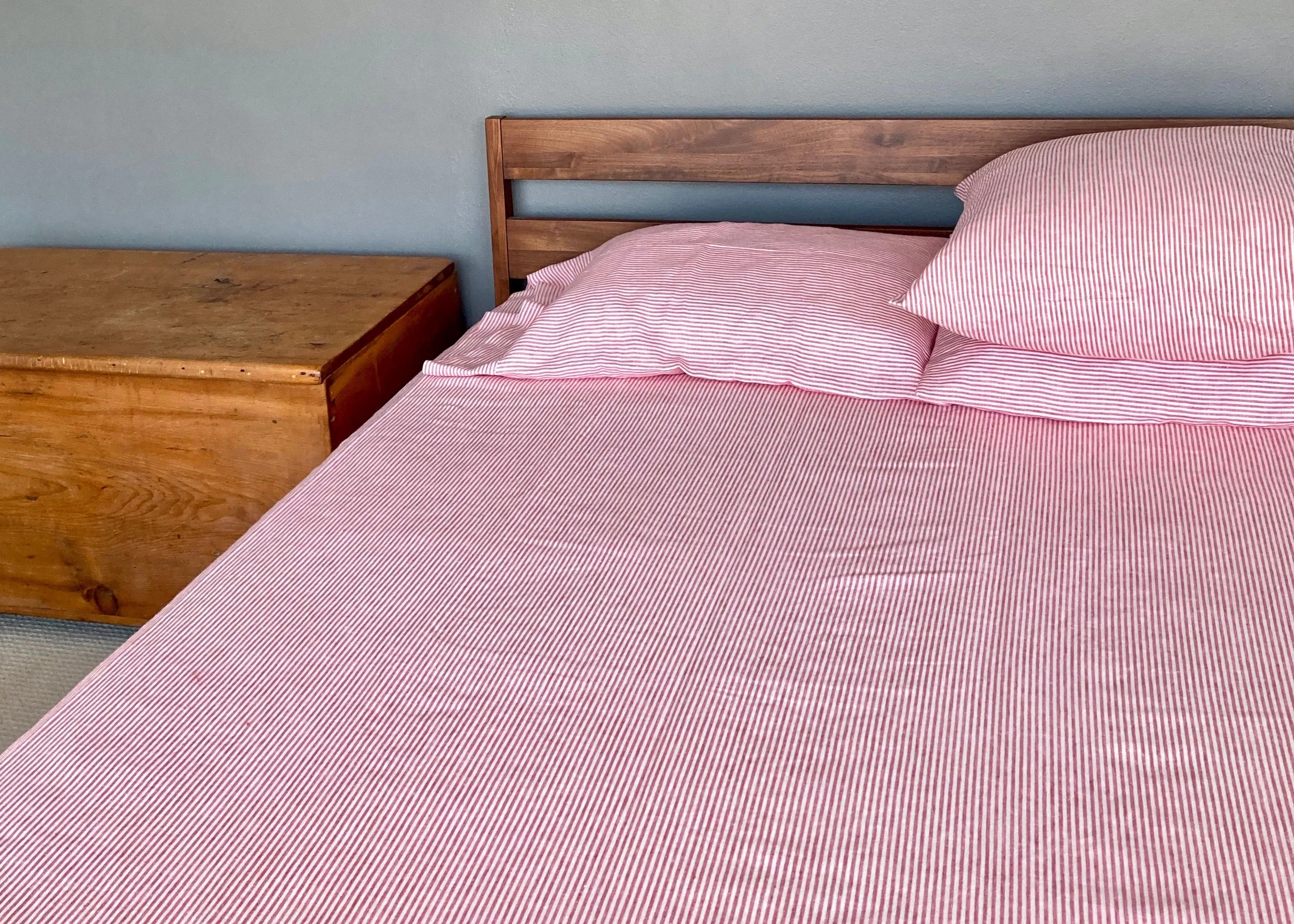 Breton Stripe Pillowcase Red
