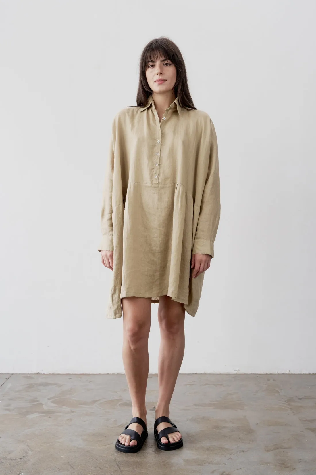 Byron Oversized Shirt Dress Ice Coffee