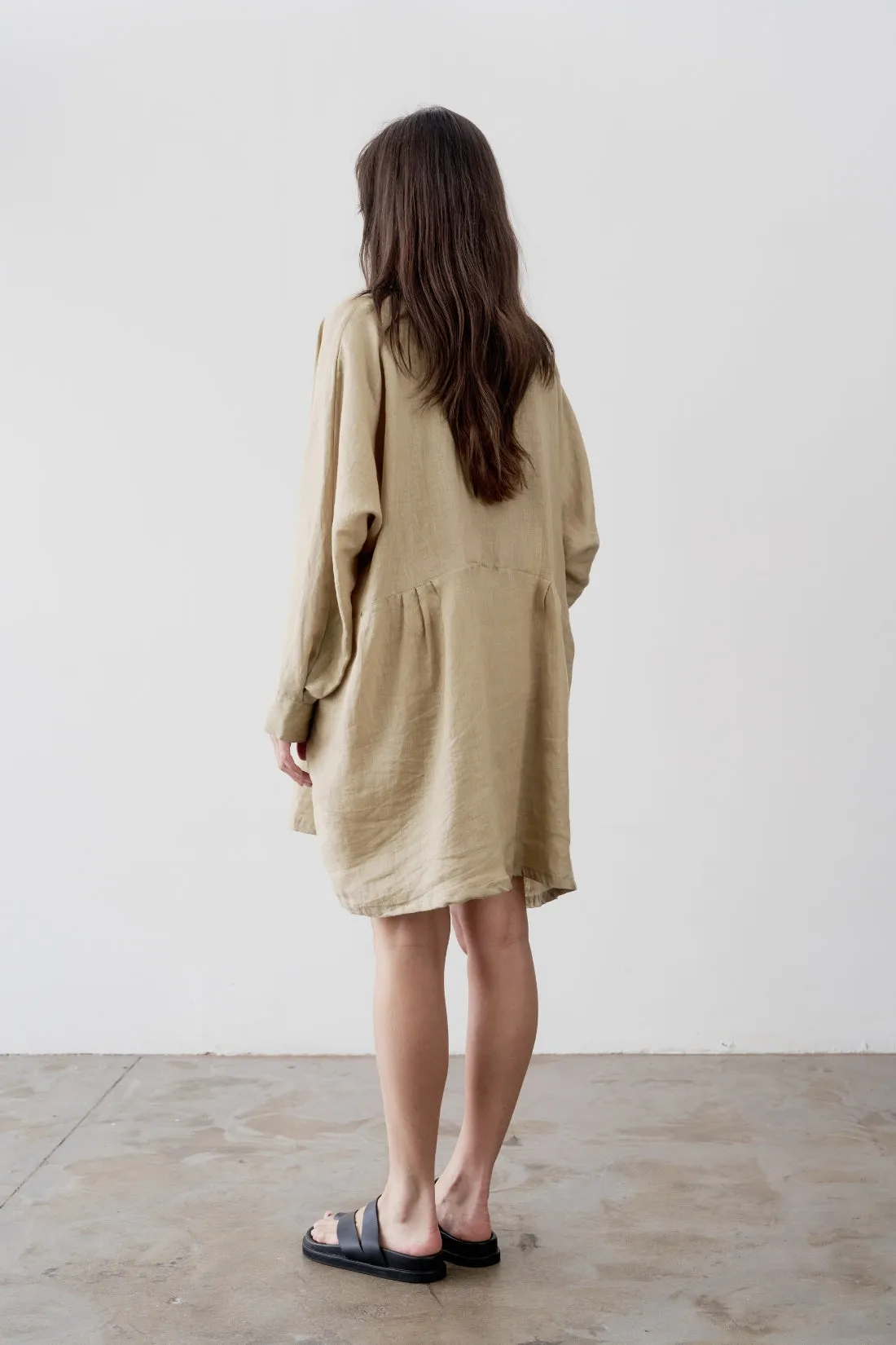 Byron Oversized Shirt Dress Ice Coffee