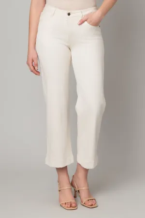 Cafe Stretch Twill Wide Leg Jean
