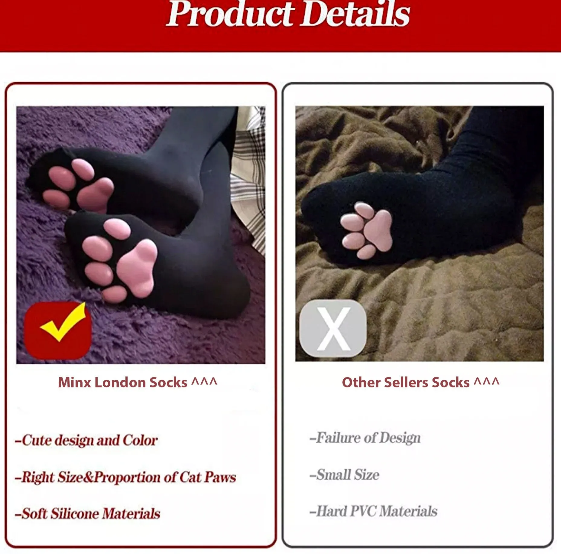 Cat Paw Socks | Cat Paw Gloves | Cosplay Stockings | Knee High Socks | Thigh High Socks | Womens Gloves | 3D Cat Paw Socks | Cute Socks