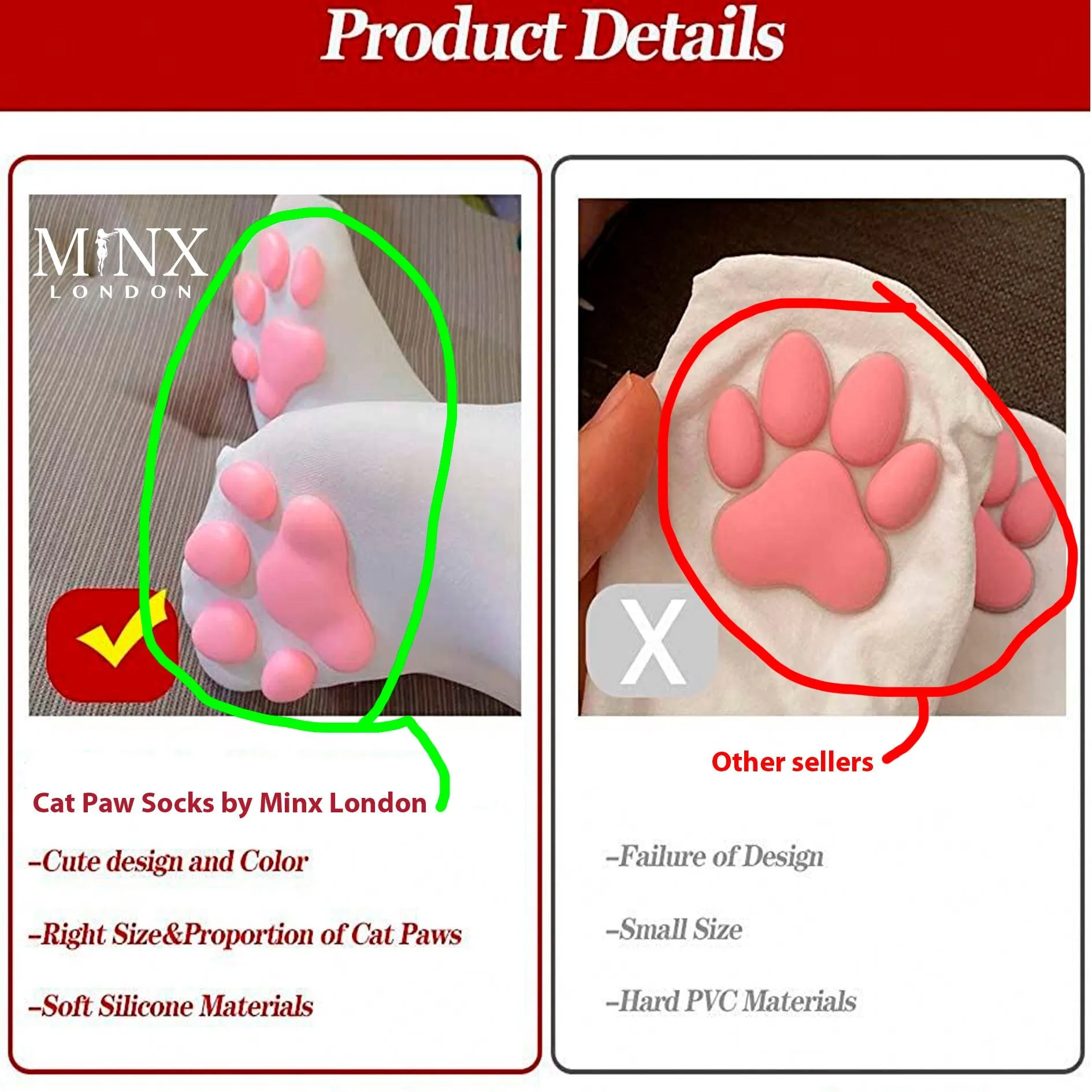 Cat Paw Socks | Cat Paw Gloves | Cosplay Stockings | Knee High Socks | Thigh High Socks | Womens Gloves | 3D Cat Paw Socks | Cute Socks