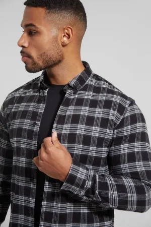Check Overshirt in Black/White